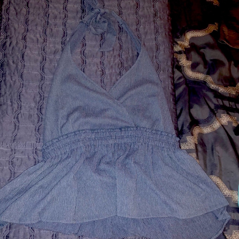Express- Blue Halter Top